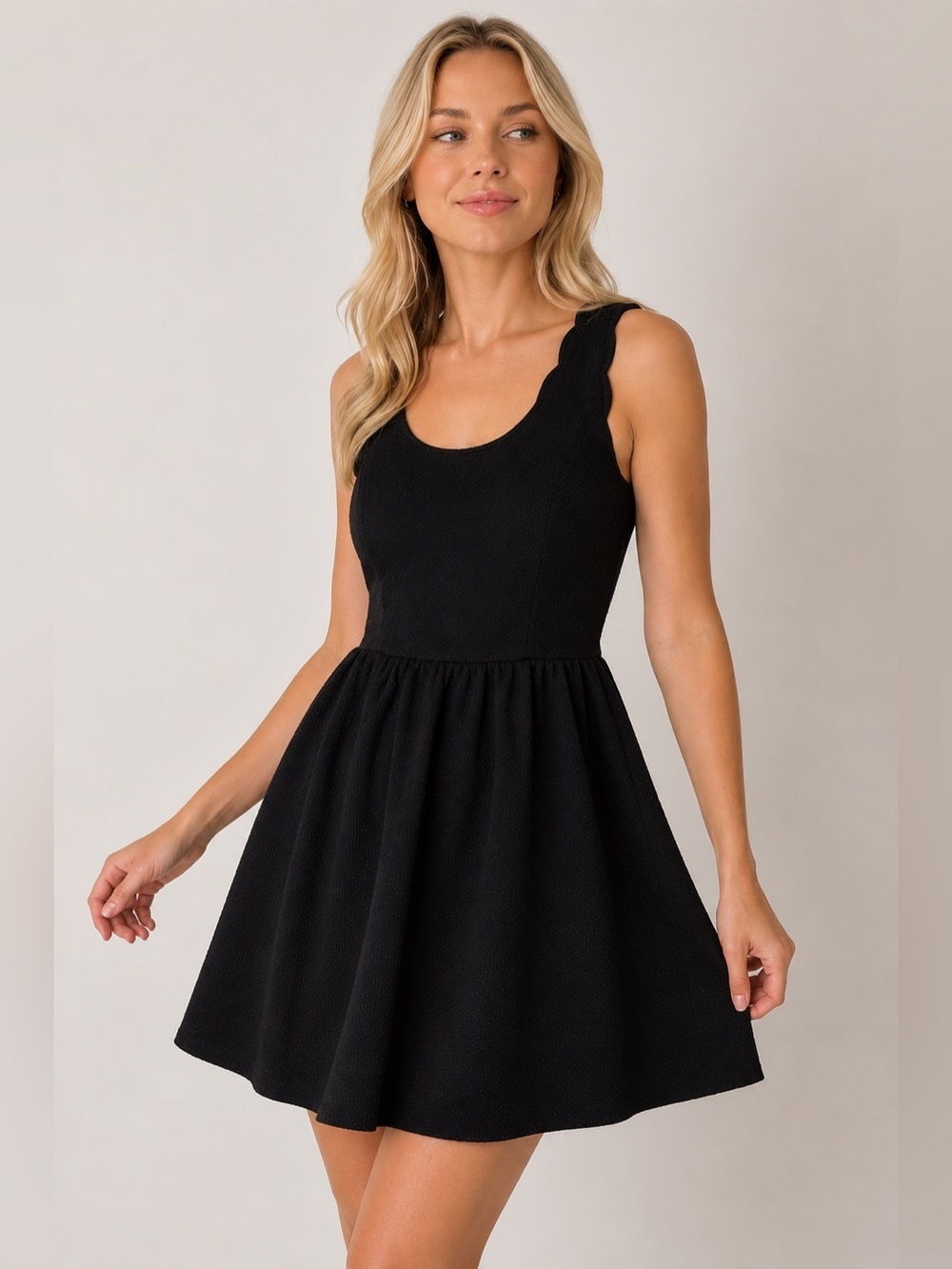 MAEVE Anthropologie Black Ottoman Dress Sz S Ribbed Ruffled Pockets A-Line